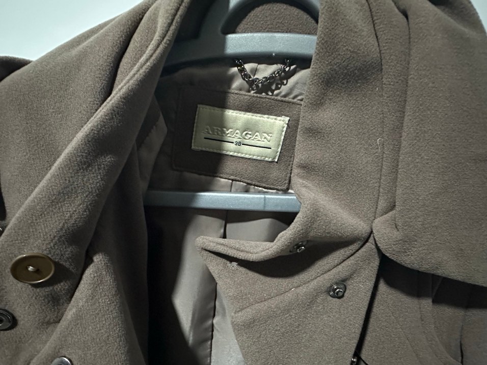 ARMAĞAN MARKA Astarlı Bej Uzun Kadın Kaşe Kaban - Görsel 4