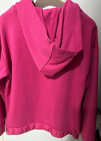 Pembe Kadın Kapüşonlu Sweatshirt - Görsel 2