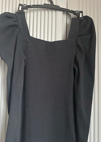 Kadın Siyah Kısa Kalem Triko Elbise - Görsel 2