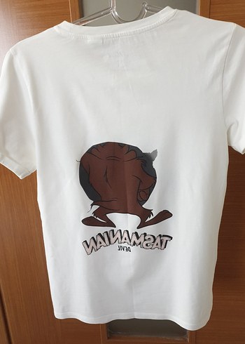 s Beden Baskılı Kadın Tişört Beyaz