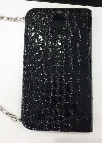 Parlak Siyah Yılan Desenli Deri Çanta telefon kılıfı - Görsel 3