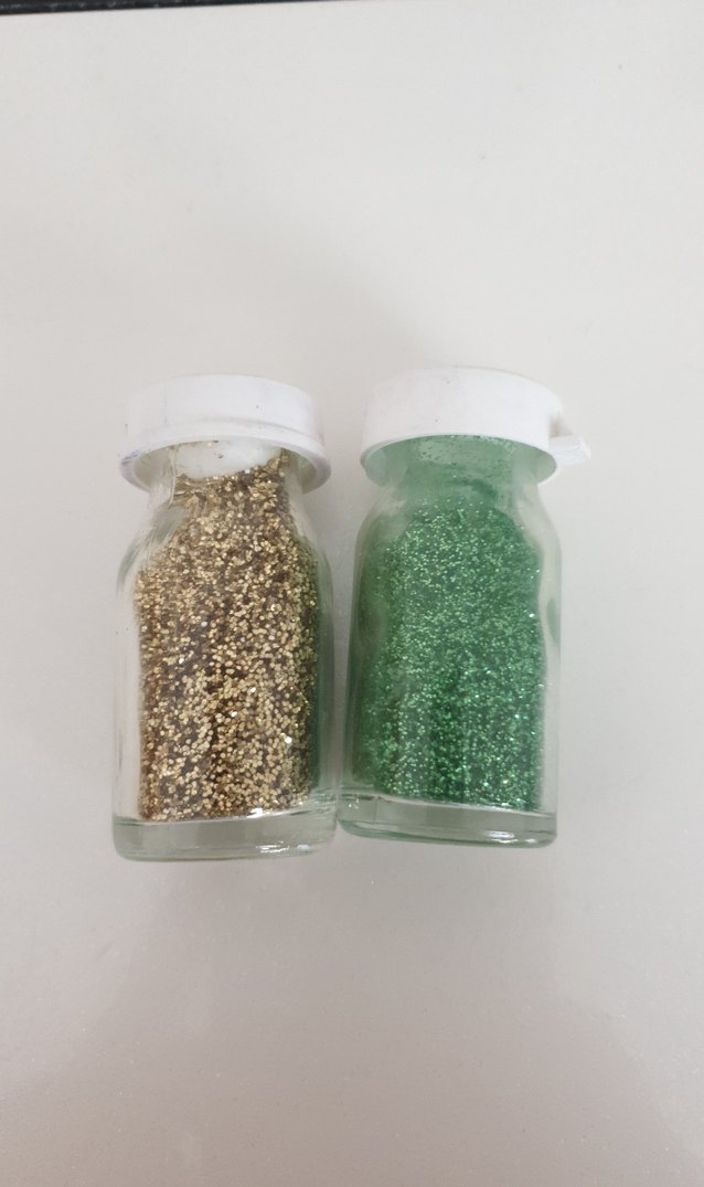 Parlak Yeşil ve Altın Sarısı Tırnak Süsleme Tozu - Görsel 2