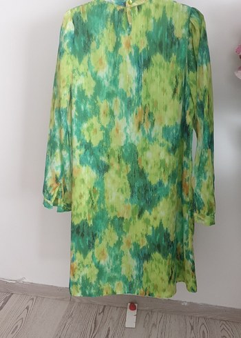 Yeşil Batik Desenli Uzun Bohem Tunik - Görsel 5