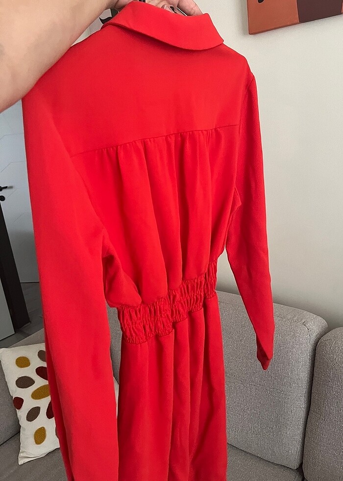 Koton nar çiçeği rengi elbise - Görsel 3