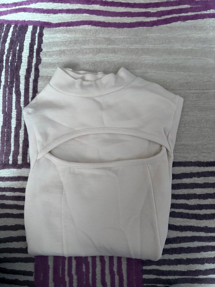 Beyaz Yarım Balıkçı Yaka Hamile Üst - Görsel 2