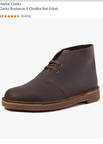 Clarks Bushacre 3 Chukka Erkek Deri Bot