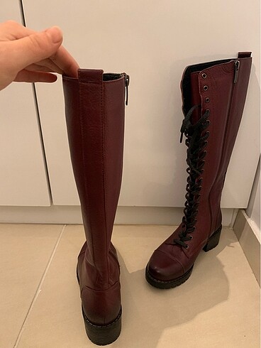 36 Beden bordo Renk Çizme