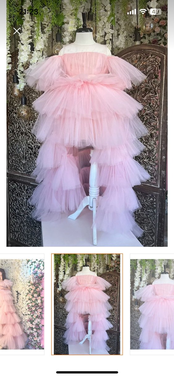 Pembe Drapeli Uzun Hamile Abiye Elbise - Görsel 3