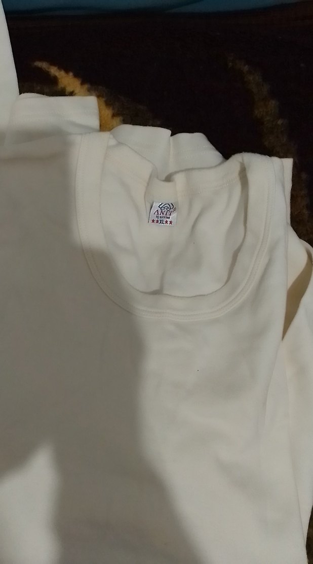 Beyaz Erkek uzun kol fanila xl beden pamuklu kumaş - Görsel 2