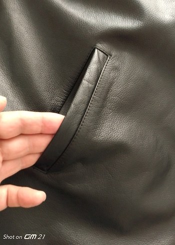 Düğmeli Siyah Deri Erkek Ceket - Görsel 3