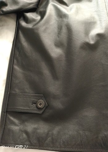 Düğmeli Siyah Deri Erkek Ceket - Görsel 8