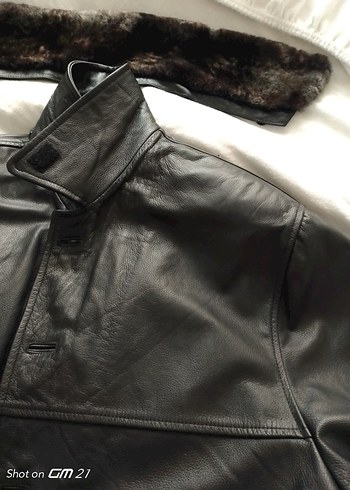 Düğmeli Siyah Deri Erkek Ceket - Görsel 16