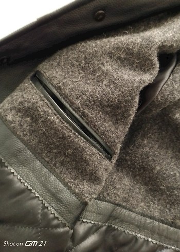 Düğmeli Siyah Deri Erkek Ceket - Görsel 12