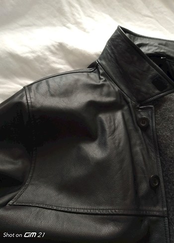 Düğmeli Siyah Deri Erkek Ceket - Görsel 15