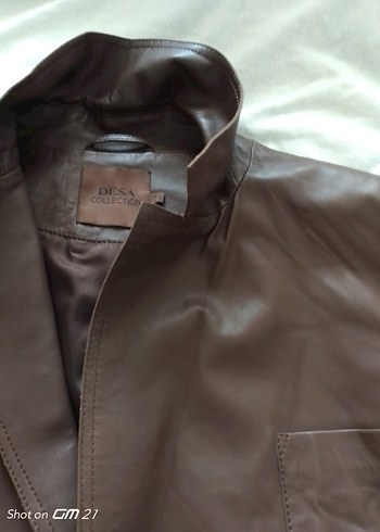 Düğmeli Kahverengi Deri Erkek CeketDESA marka kuzu derisi - Görsel 14
