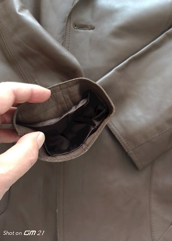 Düğmeli Kahverengi Deri Erkek CeketDESA marka kuzu derisi - Görsel 11