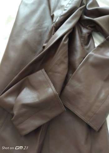 Düğmeli Kahverengi Deri Erkek CeketDESA marka kuzu derisi - Görsel 13
