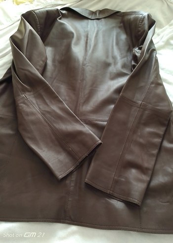 Düğmeli Kahverengi Deri Erkek CeketDESA marka kuzu derisi - Görsel 2