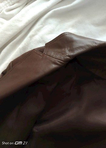 Düğmeli Kahverengi Deri Erkek CeketDESA marka kuzu derisi - Görsel 8