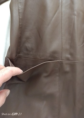 Düğmeli Kahverengi Deri Erkek CeketDESA marka kuzu derisi - Görsel 10