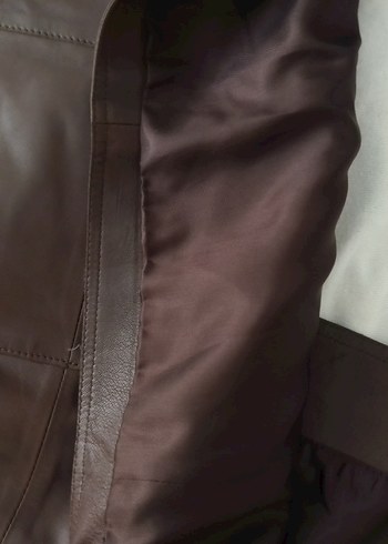 Düğmeli Kahverengi Deri Erkek CeketDESA marka kuzu derisi - Görsel 17