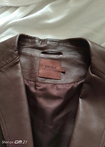 Düğmeli Kahverengi Deri Erkek CeketDESA marka kuzu derisi - Görsel 18