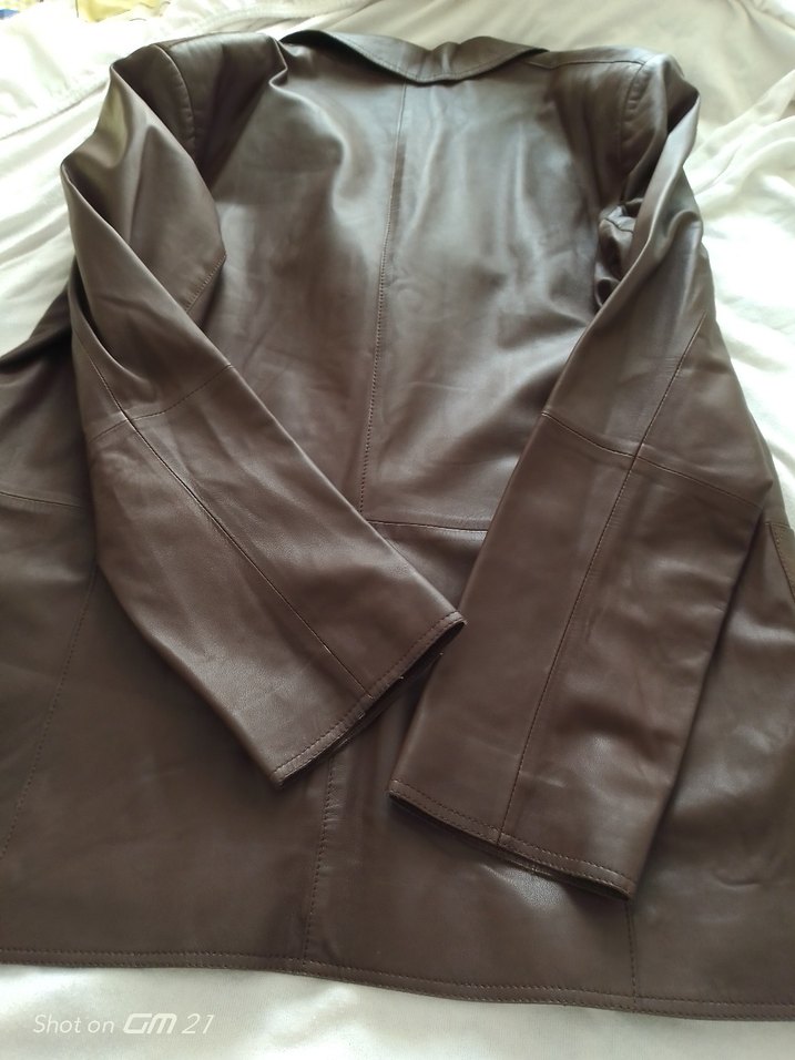 Düğmeli Kahverengi Deri Erkek CeketDESA marka kuzu derisi - Görsel 2