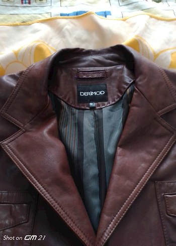 Düğmeli Kahverengi Deri Erkek CeketDerimod marka gerçek deri XXL - Görsel 6