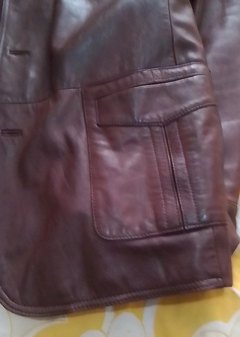 Düğmeli Kahverengi Deri Erkek CeketDerimod marka gerçek deri XXL - Görsel 18