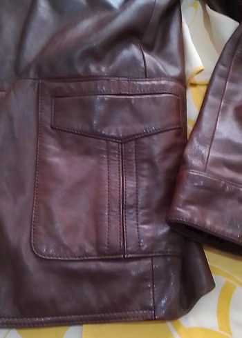 Düğmeli Kahverengi Deri Erkek CeketDerimod marka gerçek deri XXL - Görsel 20