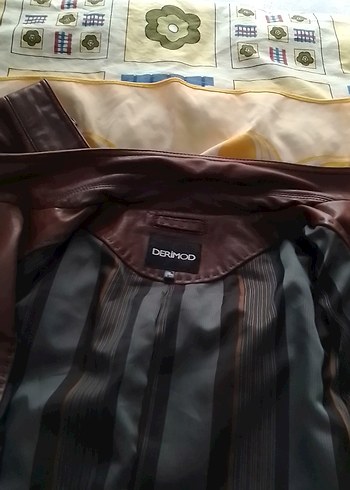 Düğmeli Kahverengi Deri Erkek CeketDerimod marka gerçek deri XXL - Görsel 14