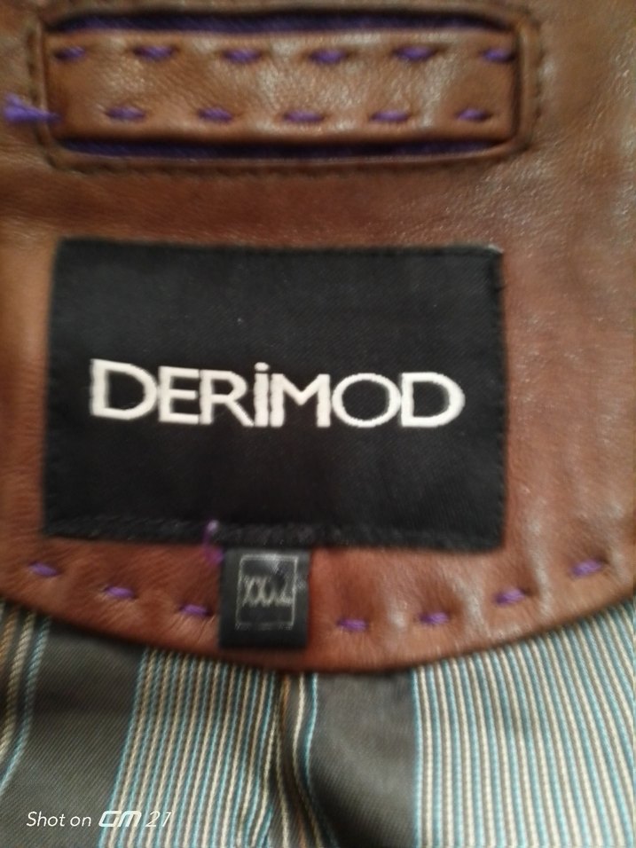 Düğmeli Kahverengi Deri Erkek CeketDerimod marka gerçek deri XXL - Görsel 3