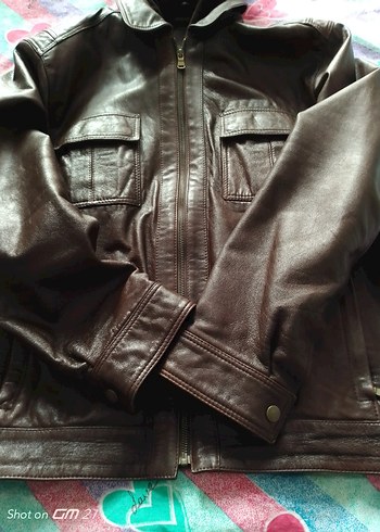 Kahverengi erkek hakiki deri mont larc beden - Görsel 2