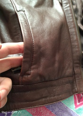 Kahverengi erkek hakiki deri mont larc beden - Görsel 4