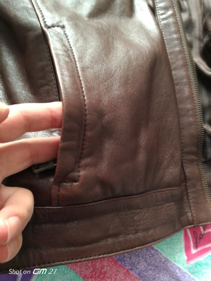 Kahverengi erkek hakiki deri mont larc beden - Görsel 4