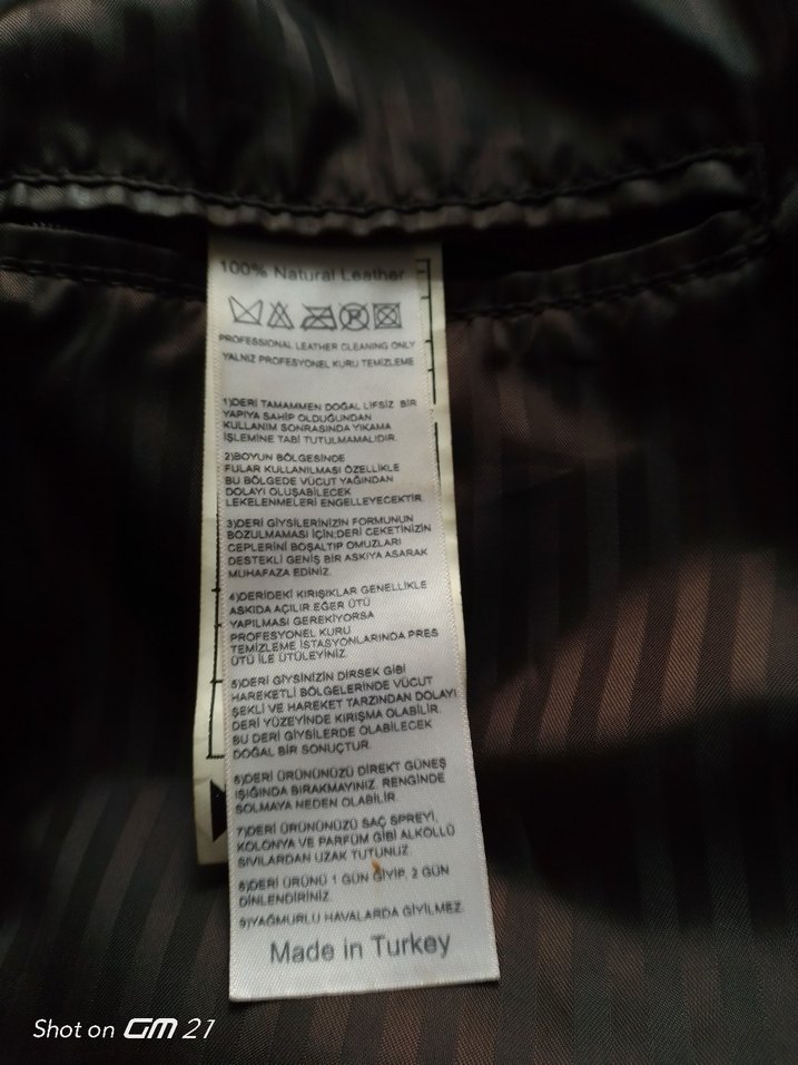 Kahverengi erkek hakiki deri mont larc beden - Görsel 5