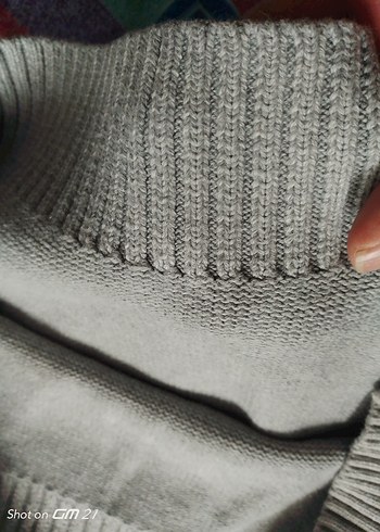 Gri Erkek Triko Kapüşonlu Kazak - Görsel 9