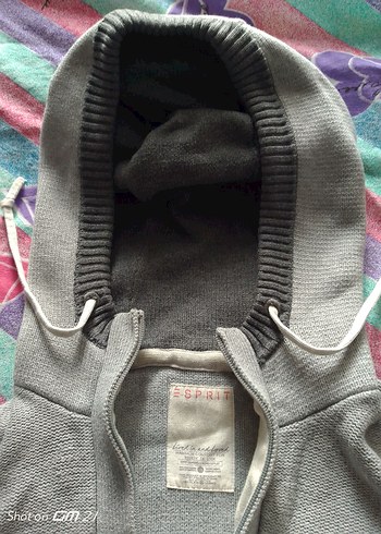 Gri Erkek Triko Kapüşonlu Kazak - Görsel 6