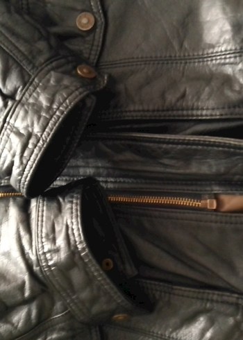 Deri Siyah hakiki mont yurtdışından gelme - Görsel 9