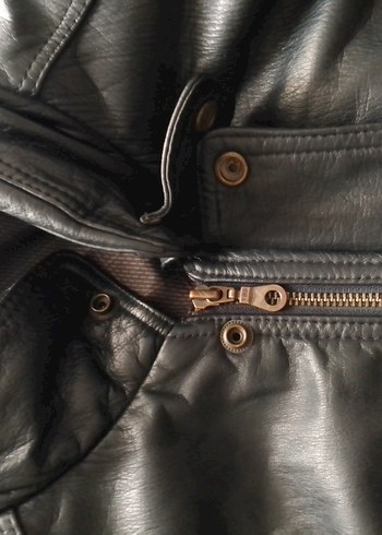 Deri Siyah hakiki mont yurtdışından gelme - Görsel 6