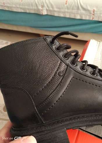 Siyah Deri Bağcıklı Kinetix 43 no bot fermuarlı bacaklı - Görsel 7