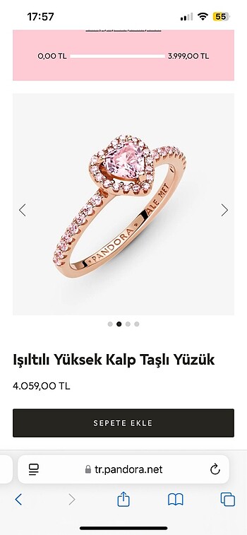 Pandora yüzük pembe
