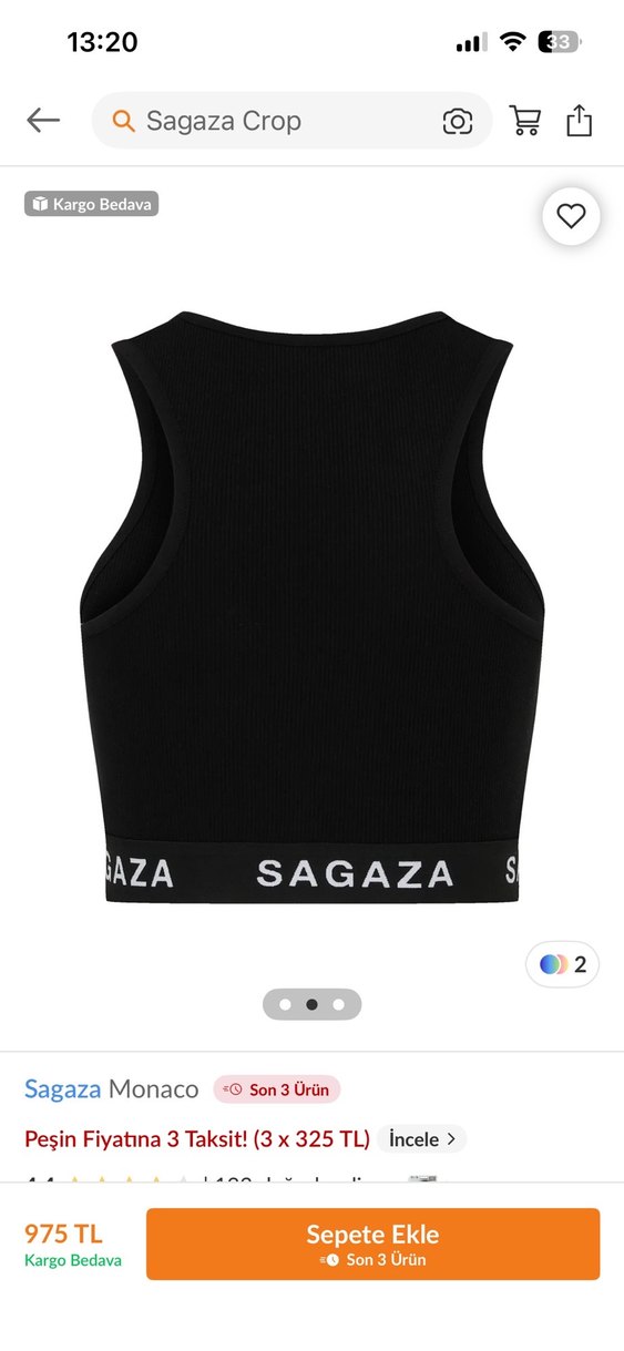 Siyah Spor Kadın Crop Top - Görsel 2