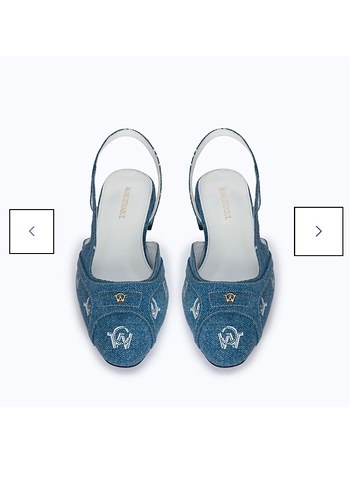 Nakış Detaylı Mavi Denim Kadın babet - Görsel 2