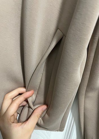 Bej Düğmeli Kadın Blazer Ceket - Görsel 5