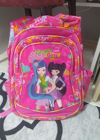Renkli Pembe Kız Çocuk Okul Çantası