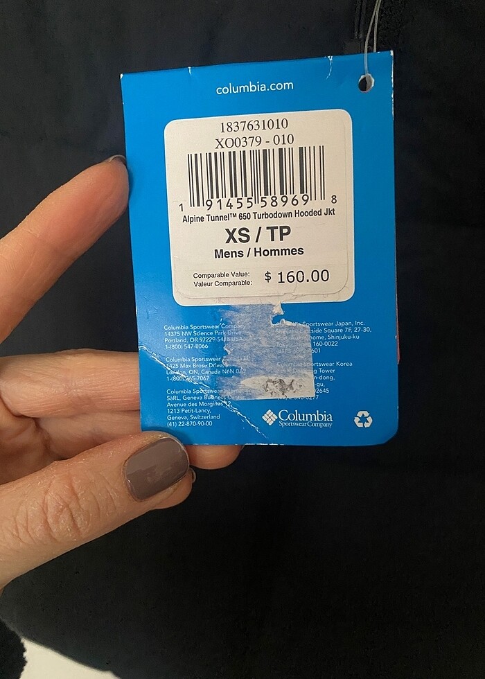 Columbia Erkek Kaz Tüyü Mont XS - Görsel 3