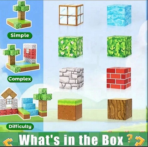  Beden Renk 100 Parça Minecraft Manyetik Küp Eğitici Oyuncak