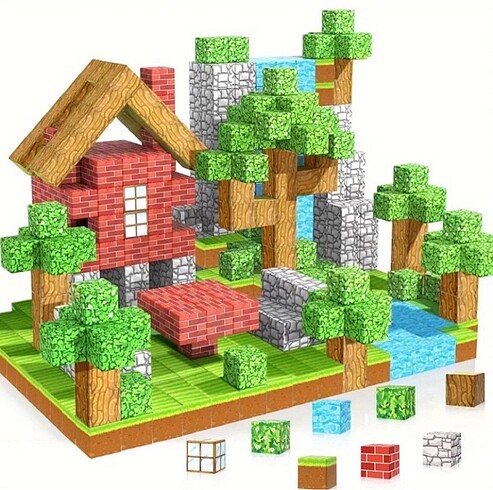 2x100 Parça Minecraft Manyetik Küp