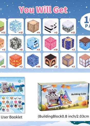 Diğer 100 Parça Minecraft Orman Manyetik Küp
